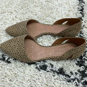 Brand new Madewell pointed flags in leaopard print suede leather